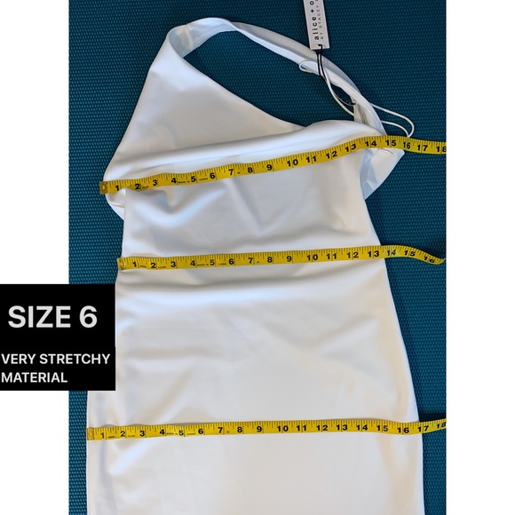 Alice + Olivia Rosia Off White One Shoulder Cut Out Cocktail Mini Dress - Picture 11 of 16